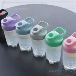 Cute Water Bottle For Girl Drink Leak Proof Sports Bottles Protein Shaker Mixing Cup Portable Drinkware 240422