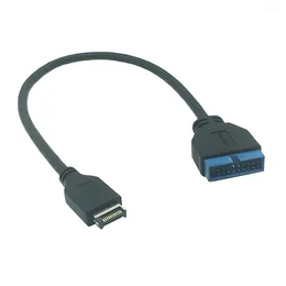 Kable komputerowe Typ Cbel Cable USB 3.1 TYPE-E Gniazdo panelu przedniego 3.0 19 PIN do 20PIN Przedłużenie nagłówka dla płyty głównej PC Riser
