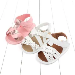 First Walkers Baby Girl Sandals Hollow PU High Quality Soft Cotton Sole for Toddler Girls 0-18 Months Beautiful Birthday Gift 2024 New Fashion H240504
