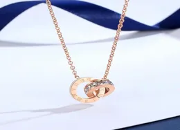 Цепи титановые стальные ожерелье женское 18 -километровое золото римские цифры с двойным кольцом алмазной цепь Кокер Allmatch Item6473640