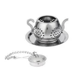 2021 Loose Teapot Shaped Tea Leaf Infuser Spice Stainless Steel Drinking Infuser Herbal Filter Teaware Tools3335620