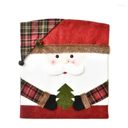 Chair Covers Cartoon Santa Claus For Festive Home Decor European Style With Pattern Christmas