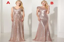 2020 Rose Gold Sequed Long Evening Dresses Plate عاريات الفستان الرسمي Party Vestido de Festa Longo SD349 SD3473949789