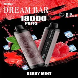 Big Puff Vape DREAM BAR 18000 Puffs vs Crown Bar 8000 Disposable Vapes Dtl 27ml E Liquid Mesh Coil Rechargeable 0% 2% 5% E Cigarette Wholesale Price