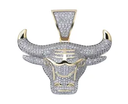 Topgrillz Bull Demon King King Gold Chain Silver Iced Out CZ Necklace Men con catena da tennis Hip Hip Hoppunk Fashion Jewelry6840225
