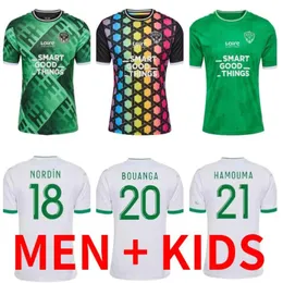 23 24 كـ Saints-Etenne Soccer Jerseys 2023 2024 Etienne Maillot de Foot Asse Khazri Aouchiche Bouanga Hamouma Youssouf Abi Camara adval Kids Kit 228y