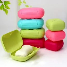 Dishes Portable Travel Soap Box Container Bathroom Acc Home Plastic SoapBoxes with Cover Small/big Sizes Candy Color Soaps Dish Holder