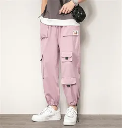 New Men039s Cargo Pants de alta qualidade Hip Hop Calças casuais multipocketlet Fashion Fashion Cargo Larras de carga Male 201217541431