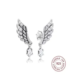 100 925 Sterling Silver Earring Dangling Angel Wing Stud Earrings for Women Fashion Jewelry Pendientes Brincos CX2007066858831