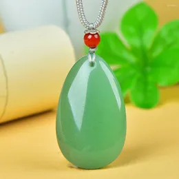 Pendant Necklaces Natural Green Jade Water Drop Necklace Women Healing Gemstone Fine Jewelry Genuine Myanmar Jadeite Teardrop