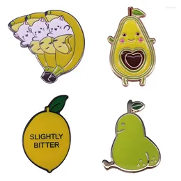 Brooches Funny Fruit Elf Metal Enamel Pins Banana Lemon Avocado Lapel Hoodie Backpack Hat Badge Decorative Accessories Fans Gift