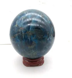 Apatita azul natural Preocupação de pedra oval quartzo Minerais de cristal esfera de pedras de palmeira orb orb amosacas decoração artesanato manual8214960