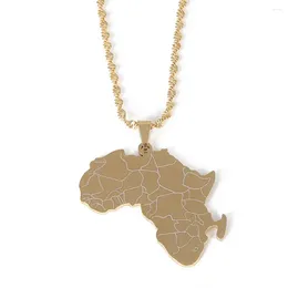 Colares pendentes de aço inoxidável Africano Map Charm de jóias da África do continente