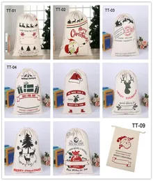 Borsa regalo di Natale più recente da 10 stili grandi borse da cofano di caramelle di alta qualità pesanti decorazioni di calze Babbo Natale SACK 082711431
