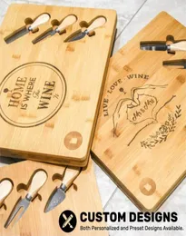 クリエイティブな竹のチョッピングボードチーズ切断フルーツバターナイフセットボード2520438