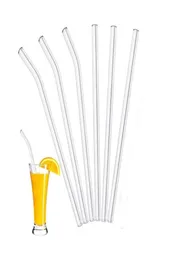 Straw in vetro trasparente 2008mm Rimincabile riutilizzabile Strawing piegati dritti con spazzole Eco Friendly for Smoothies Cocktail SN27937848191