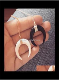 Halsband hängar smycken droppleverans 2021 30 stycken per parti toppförsäljning ankomst buffelformade hela hornhänge halsband2023066