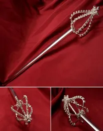 Rhinestone Scepters Crystal Flower Bub form Miss Beauty Pageant Queen Crown Props Cosplay Party Bar Show Accessories Scepter MK024900232