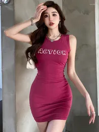 Abiti casual gkfnmt 2024 manica corta pura sexy bodycon mini abiti abiti estivi da donna outfit da festa per festa