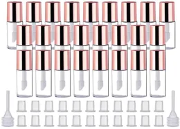 25 PCS 12 mL Rose Gold Empty Lip Gloss Tubes Containers Clear Mini Refillable Lip Bottles for DIY Makeup lipgloss tube3757001