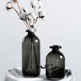 Vasen Ins nordisch kreatives schwarzes feines Mundglas Vase Dekoration Restaurant Desktop Trockenblüte Arrangement Kleine Ornament