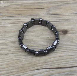 1 % di uomini di alta qualità Donne Nero Terapia di ematite magnetica naturale per perle di artrite Bracciale 18CM8056848