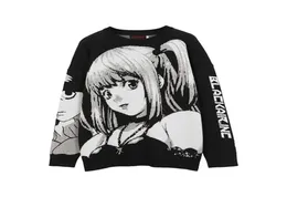 Atsunny 2021 Hip Hop Streetwear estilo vintage harajuku tricô anime menina de malha de malha de mortalidade suéter pulôver g09098840809