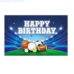 Party Decoration Sports Birthday Backdrop Boys Football Basketball Baseball Kids Back