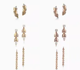 T Design climber stud earrings Charm convertible vine drop Love earrings 925 sterlling silver 18k gold plated jewelry Luxury Brand5015776