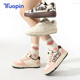 Повседневные туфли Tuopin Spring Style Всю небольшая доска с юбкой спортивно -сладкая прохладная буква