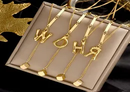 Personalized 26 Intial letter alphabet Constellation Pendant Necklaces Custom Stainless Steel gold color AZ necklace chain fashio3704552