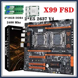 マザーボードX99 F8D E5 2637 V4 2プロセッサLGAを備えたデュアルマザーボードセット2011-3 4 16GB 64GB DDR4 RECC SUPPOT M.2 NVME USB3.0 E-ATXサーバー