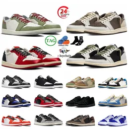 2024 High Quality Jump 1s Low Man Basketball Shoes Reverse Mocha 1 Black Phantom Jump1s Home UNC Canary Shadow Grey Bred Toe Mens Women OG Sneakers Jogging Size 12 13