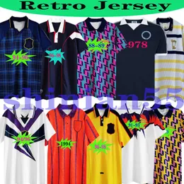 1986 Top Scotland Retro Soccer Jersey 월드컵 장비 홈 블루 키트 1996 1998 클래식 빈티지 스코틀랜드 Stachan 레트로 축구 셔츠 290L