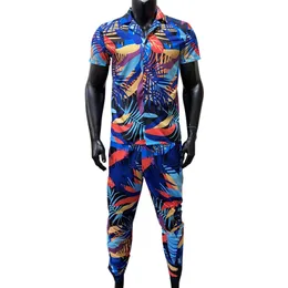 2024 New Mens Tracksuits Designer Blouse Suit Fusticury Fashion Sweatshirt Printed Pant Clothing 2PCS ET S-3XL Style Style SHIRT بالإضافة إلى الحجم.