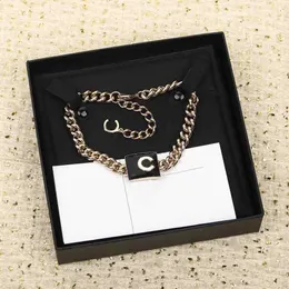 2024 Luxury quality Charm pendant necklace with Black and white enamel color in 18k gold plated have stamp box PS4639A q1