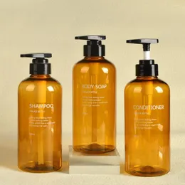 Liquid Soap Dispenser 3pc 500ml Shampoo Bottle Round Shoulder Conditioner Lotion Filling