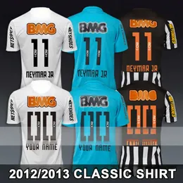 ヴィンテージクラシックレトロサッカージャージNeymar JR 2012 2013 Santos Football Shirt 12 13 Kit Camiseta de Futbol Top