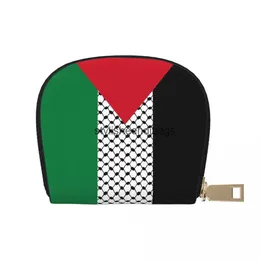 Coin Purses Leather Keffiyeh Palestinian Flag Card Pocket Wallet Fashionable Hatta Portable Bag H240504