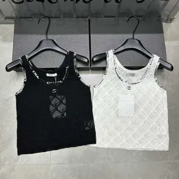 Camisoles & Tanks designer High quality of original standard Minimalist and stylish U-neck relief design, sleeveless knitted vest with summer strap 6CNW