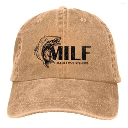 Ball Caps Open Mouth Baseball Peaked Cap MILF Abbreviation Culture Sun Shade Hats For Men