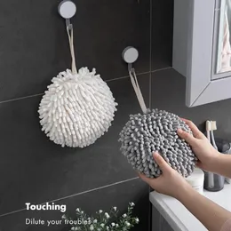 Towel Chenille Fluffy Hanging Hand Towels Thickened Absorbent Kitchen Bathroom Ball Shaped Quick Dry Soft Microfiber