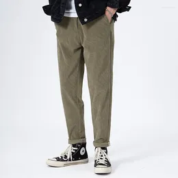 Men's Pants 300g Ultra Fiber Corduroy Spring Plush Cropped Straight Tube Loose Casual For Men