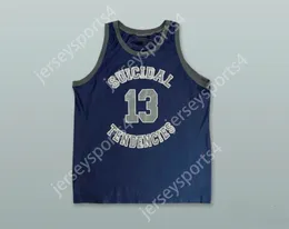 Anpassad Nay Mens Youth/Kids Suicidal Tendenses 13 Navy Blue Basketball Jersey Top Stitched S-6XL