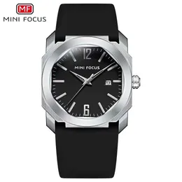 Wristwatches Mini Focus Fashion Square Dial مقاومة للماء الكوارتز معصم Soft Sile Slock Mal Mesn ES 0248G H240504