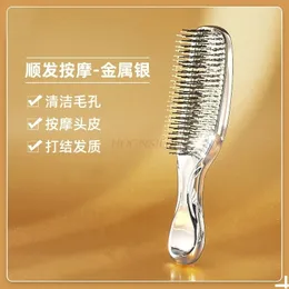 Luxury Style Massage Comb Fine Air Cushion Comb Large Comb Electroplated Handmade Styling Tool 240429