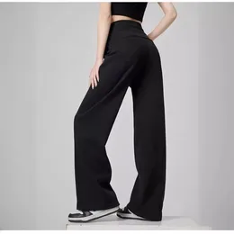 Pantaloni di design Donne pantaloni a gamba larga oversize opzioni bianche nere da donna pantaloni dritti pantaloni ad alta vita dimagranti lussuosi pavimenti lussuosi pantaloni alti s-2xl S-2xl