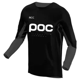 2022 새로운 야외 사이클링 의류 T 상판 T 셔츠 RCC POC Moto 자전거 저지 MTB 긴 슬리브 엔듀로 내리막 길 BMX Motocross Mountain Racing 3345