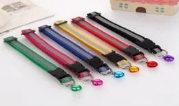 6 Cores Ajustável Segurança fofa Bell Strap Cat Little Dog Glossy Reflexive Pet Collar6421954