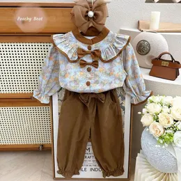 Clothing Sets Baby Girl Princess Clothes Set Floral Shirt Cotton Pant 2PCS Infant Toddler Child Elegant Ruffled Warm Suit 1-3Y